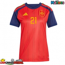 Camisa de Futebol Espanha Mikel Oyarzabal #21 Equipamento Principal Mulheres Mundo 2026 Manga Curta